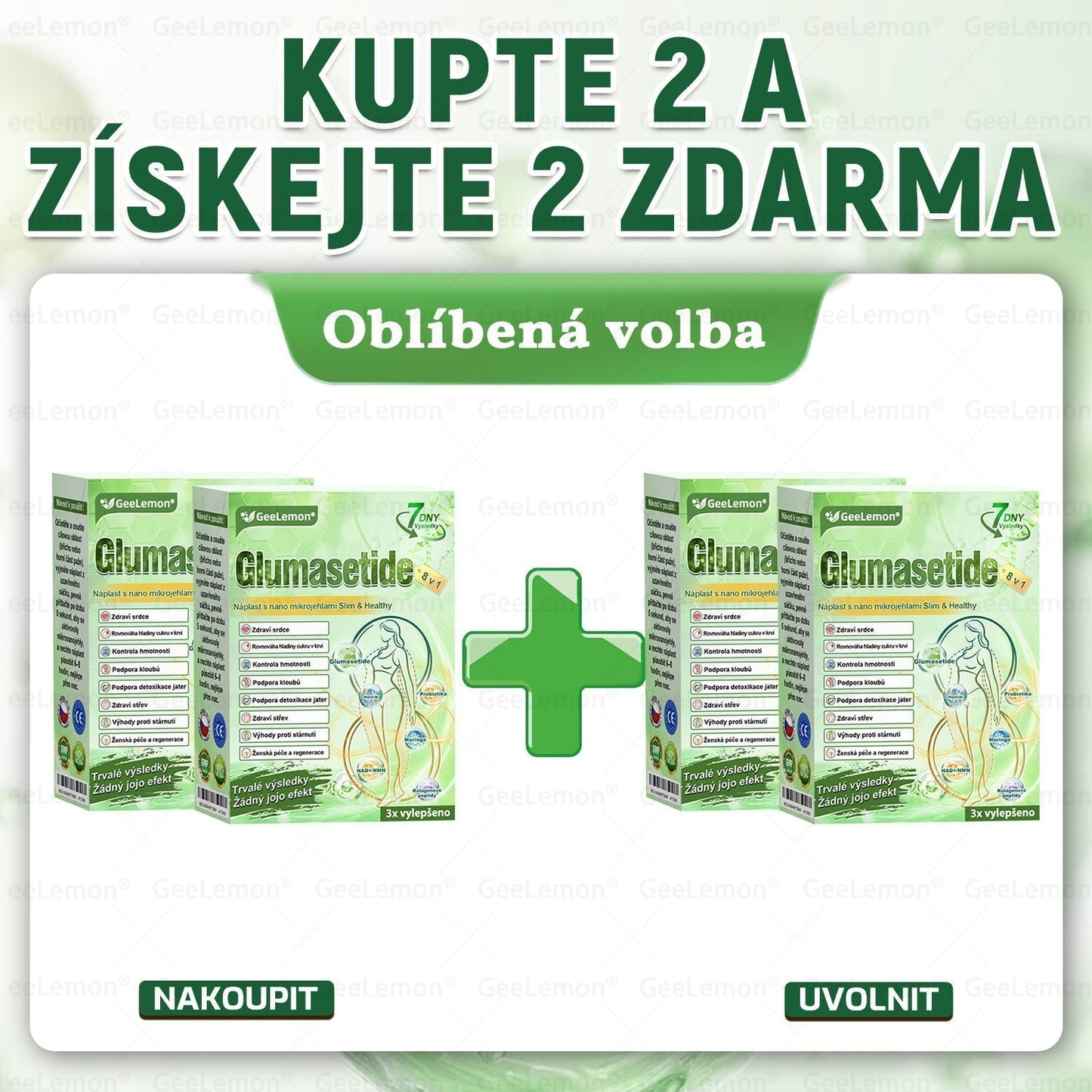 Oficiální prodejna BENU | 🎁 𝐆𝐞𝑒𝑙𝑒𝐦𝐨𝐧® Glum𝐚𝐬𝐞tide 8 v 1 – Zeštíhlující nano mikrojihlový náplast 🇨🇿 Jen 1× denně ✅ Viditelné změny za 7 dní – na obezitu, kardiovaskulární zdraví, diabetes a kloubní problémy